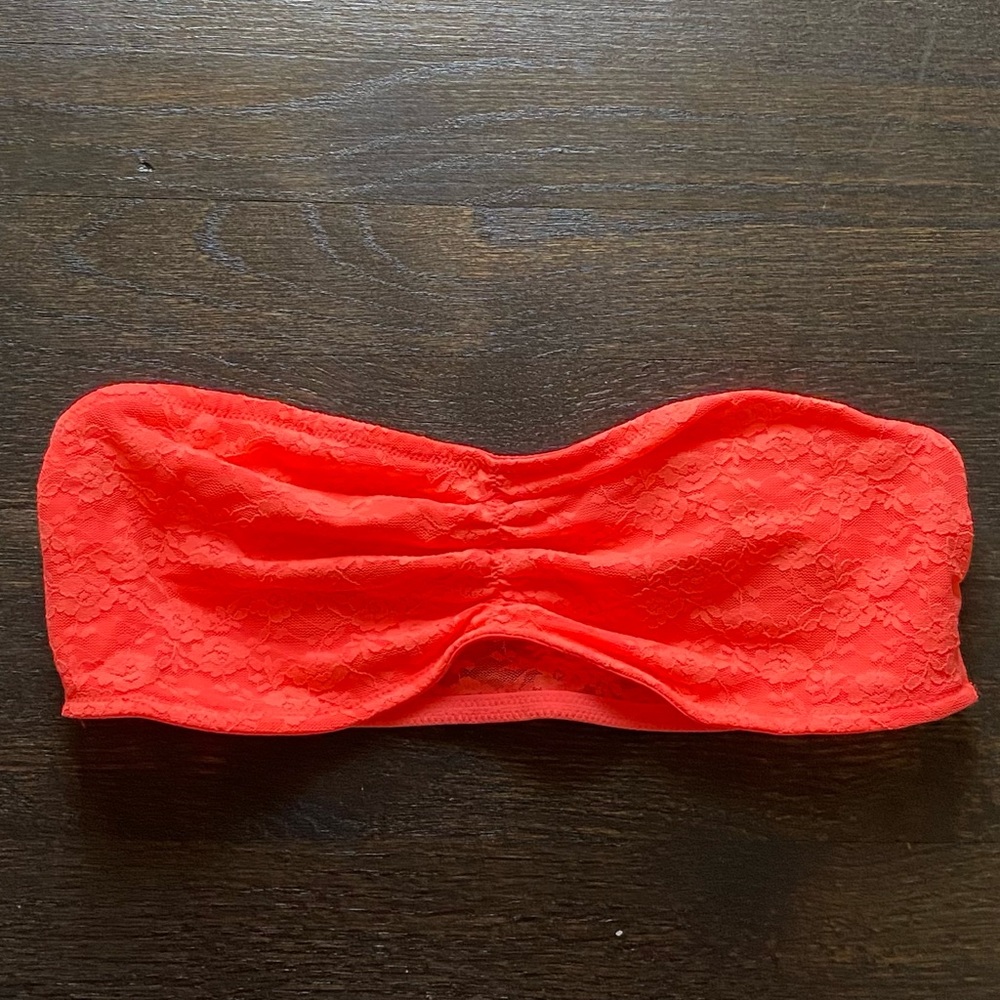 Summer VSPink Strapless Lace Bandeau Bright orange